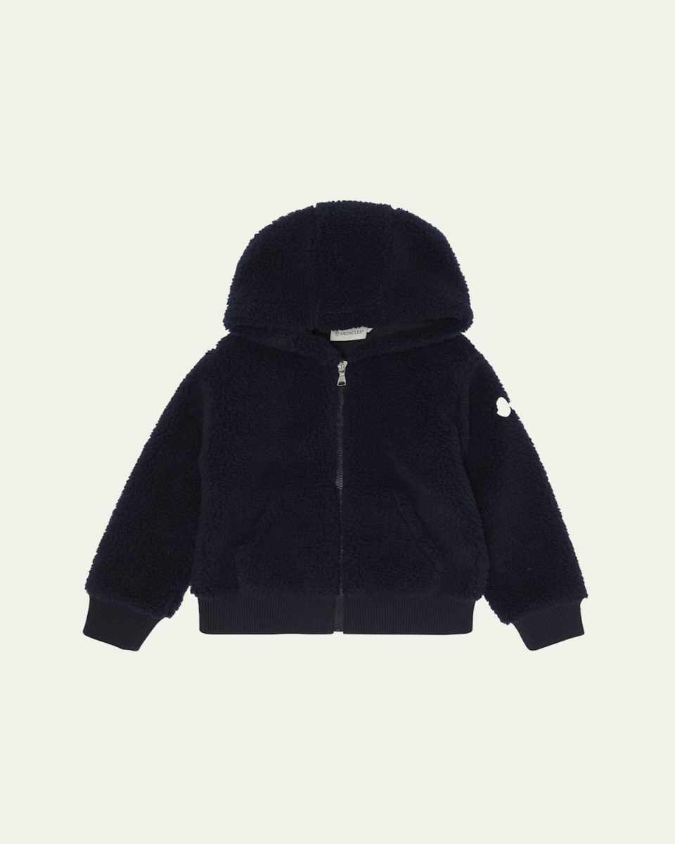 Boy's Teddy Fleece Zip-Front Sweatshirt, Size 12-